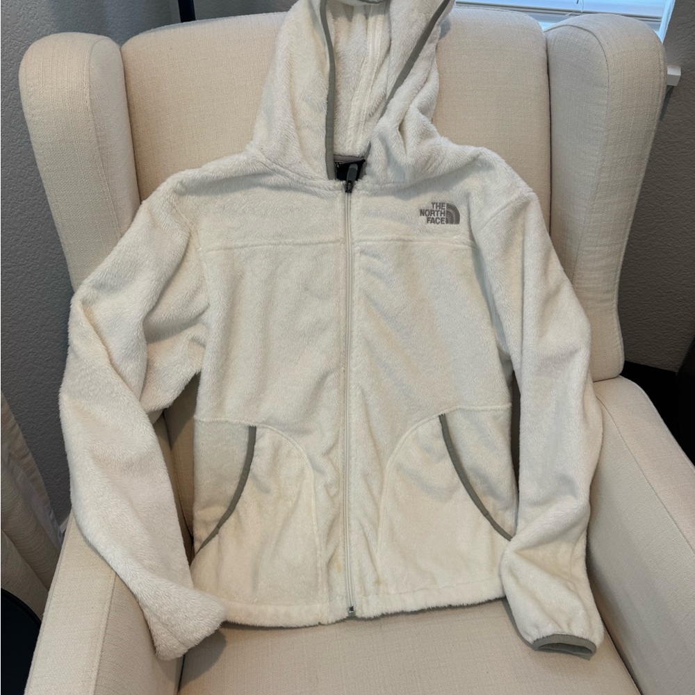 The North Face White Sherpa Fleece Zip Hoodie
